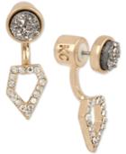 Kenneth Cole New York Gold-tone Druzy Stud And Pave Earring Jackets
