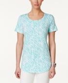 Jm Collection Printed Scoop-neck Top, Created For Macy's