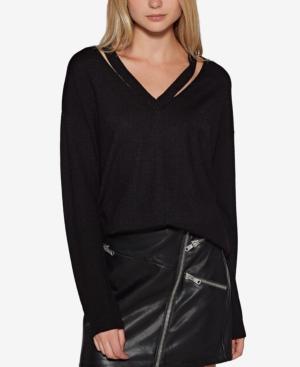 Avec Les Filles Cutout V-neck Sweater
