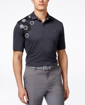 Greg Norman For Tasso Elba Men's Hex-print Golf Polo