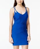 Emerald Sundae Juniors' Crisscross-strap Bodycon Dress