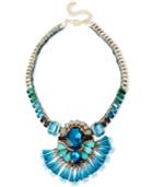 M. Haskell For Inc Mixed Blue Crystal Fringe Drama Necklace, Only At Macy's