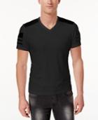 I.n.c. Men's Faux-leather Pieced T-shirt, Created For Macy's