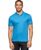 Calvin Klein Men's Three-button Striped Liquid Cotton Polo