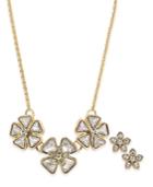Charter Club Gold-tone Crystal Flower Statement Necklace & Stud Earrings