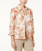 Alfred Dunner Open-front Floral-print Jacket