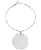 Vince Camuto Silver-tone Large Polished Disc Collar Necklace