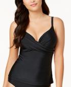 Island Escape Bondi Solids Gemini Push-up Underwire Tankini Top Women's Swimsuit