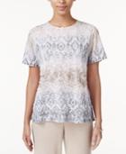Alfred Dunner Textured Printed Top
