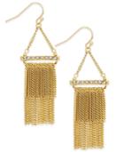 Inc International Concepts Gold-tone Pave Accented Fringe Drop Earrings, Only At Macy's