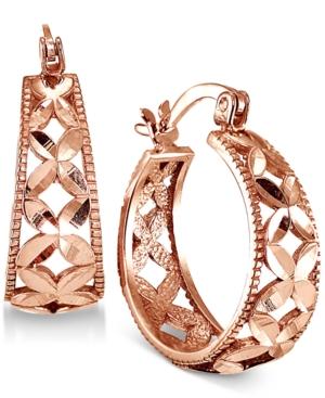 Giani Bernini Small Floral Hoop Earrings, 0.75, Created For Macy's