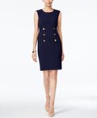 Connected Button-accent Sheath Dress