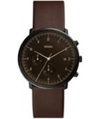 Fossil Men's Chronograph Chase Timer Whiskey Leather Strap Watch 42mm