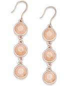 Charter Club Rose Gold-tone Pink Stone Triple Drop Earrings, Only At Macy's