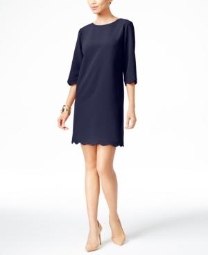 Ny Collection Petite Scalloped-hem Shift Dress