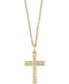 D'oro By Effy Men's 22 Diamond Cross Pendant Necklace (1 Ct. T.w.) In 14k Gold