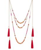 Inc International Concepts Gold-tone Multicolor Bead & Tassel Layered Necklace, Only At Macy's