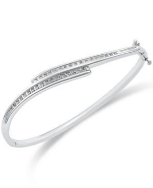Diamond Bypass Bangle Bracelet (1/4 Ct. T.w.) In Sterling Silver