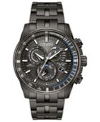Citizen Eco-drive Men's Chronograph Perpetual Chrono A-t Gray Stainless Steel Bracelet Watch 43mm