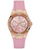 Guess Women's Pink Silicone Strap Watch 40mm
