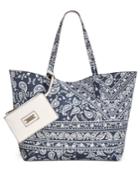 Style & Co Clean Cut Canvas Reversible Tote With Wristlet, Only At Macy's