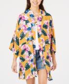 Say What? Juniors' Floral-printed Tie-front Kimono