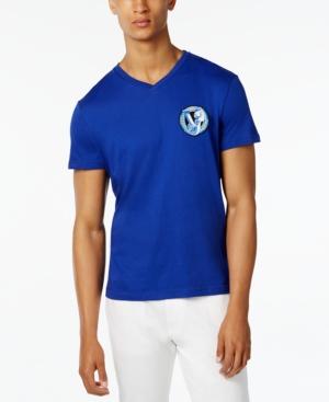 Versace Men's Logo-graphic V-neck T-shirt