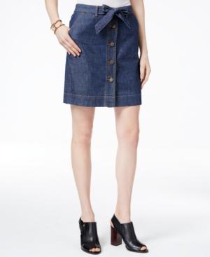 Tommy Hilfiger Button-front Denim Skirt