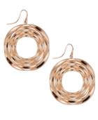 Simone I Smith Destiny Circle Drop Earrings In 18k Rose Gold Over Sterling Silver