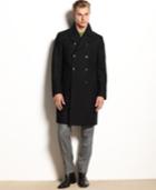 Kenneth Cole New York Coat, Egan Double-breasted Wool-blend Overcoat Slim-fit