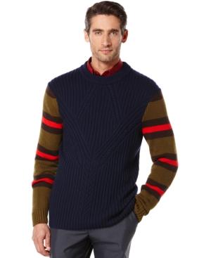 Perry Ellis Cable-knit Stripe Sweater