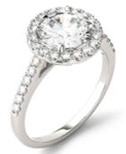 Moissanite Round Halo Ring (2-1/3 Ct. Tw.) In 14k White Gold