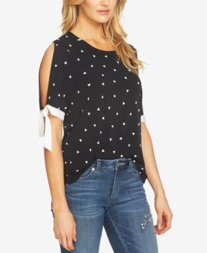 Cece Printed Tie-sleeve Top