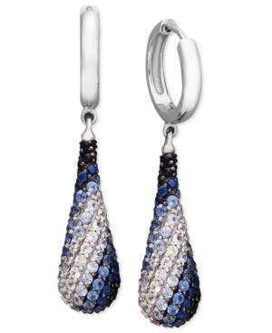 Saph Splash By Effy Shades Of Sapphire Drop Earrings (3-3/4 Ct. T.w.) In Sterling Silver