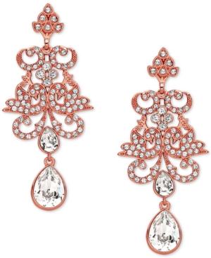 Nina Rose Gold-tone Crystal Chandelier Earrings