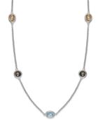 "sterling Silver Necklace, 17"" Multistone Station Necklace (5 Ct. T.w.)"