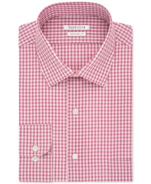 Van Heusen Big And Tall Red Micro Check Dress Shirt
