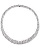 Tiara Cubic Zirconia Cluster 18 Statement Necklace In Sterling Silver