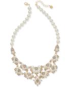 Charter Club Gold-tone Crystal & Imitation Pearl Statement Necklace, 42 + 2 Extender, Created For Macy's