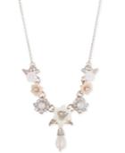 Marchesa Gold-tone Crystal & Imitation Pearl Lariat Statement Necklace, 16 + 3 Extender