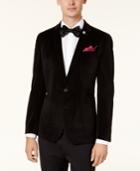 Nick Graham Men's Slim-fit Black Velvet Houndstooth Dinner Jacket