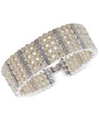 Nina Silver-tone Imitation Pearl And Swarovski Crystal Bracelet