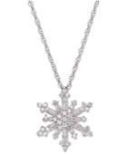 Diamond Necklace, Sterling Silver Diamond Snowflake Pendant (1/4 Ct. T.w.)