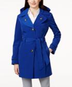 London Fog Hooded Water-resistant Layered-collar Belted Trench Coat