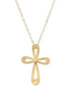 Open Cross 17 Pendant Necklace In 10k Gold