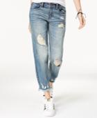 Dollhouse Juniors' Ripped Cropped Raw-hem Jeans