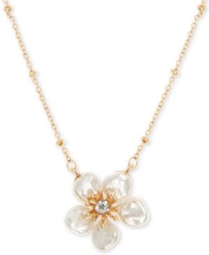 Lonna & Lilly Gold-tone Crystal Flower Pendant Necklace, 16 + 3 Extender