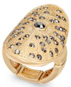Thalia Sodi Gold-tone Hematite Stone Stretch Ring, Created For Macy's