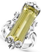 Carolyn Pollack Lemon Quartz (11-1/2 Ct. T.w.) Faceted Baguette Ring In Sterling Silver
