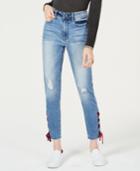 American Rag Juniors' Velvet Lace-up Skinny Ankle Jeans, Created For Macy's